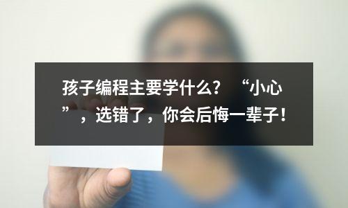 孩子编程主要学什么? “小心”,选错了,你会后悔一辈子!
