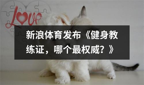 新浪体育发布《健身教练证,哪个最权威?》
