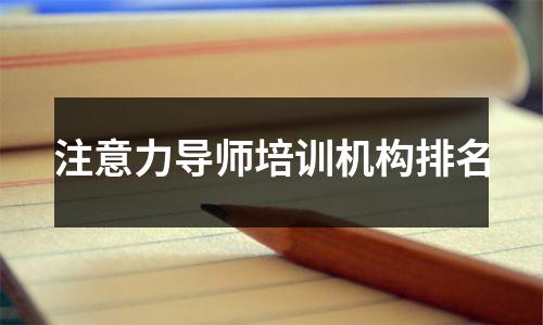 注意力导师培训机构排名