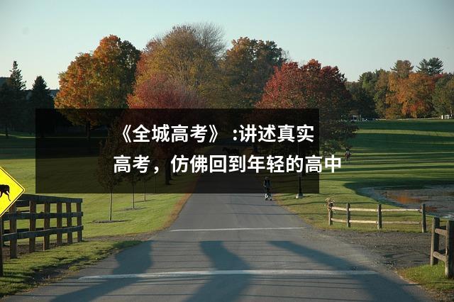 《全城高考》 :讲述真实高考,仿佛回到年轻的高中