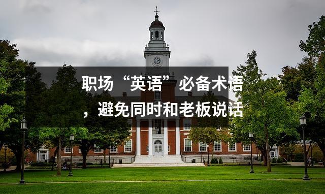 职场“英语”必备术语,避免同时和老板说话