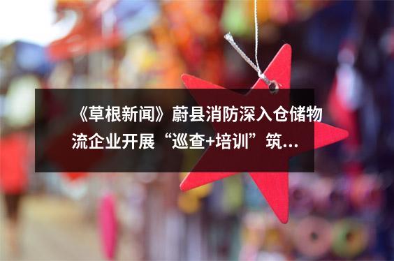 《草根新闻》蔚县消防深入仓储物流企业开展“巡查+培训”筑牢安全“防火墙”