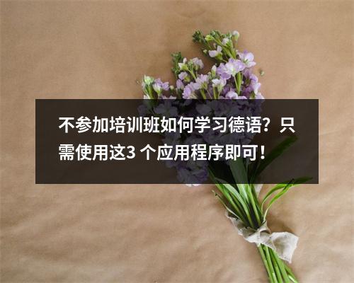 不参加培训班如何学习德语?只需使用这3 个应用程序即可!