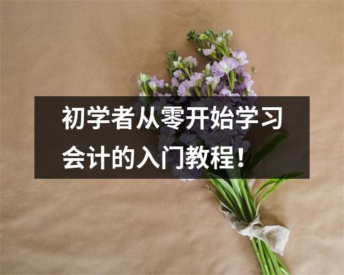 初学者从零开始学习会计的入门教程!