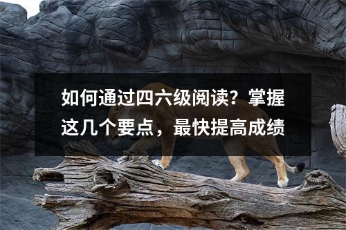 如何通过四六级阅读?掌握这几个要点,最快提高成绩