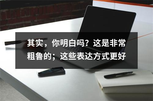 其实,你明白吗?这是非常粗鲁的;这些表达方式更好