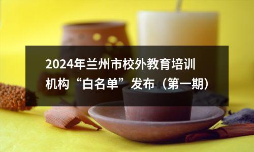 2024年兰州市校外教育培训机构“白名单”发布(第一期)