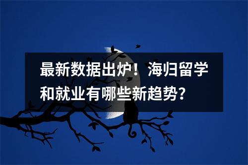 最新数据出炉!海归留学和就业有哪些新趋势?