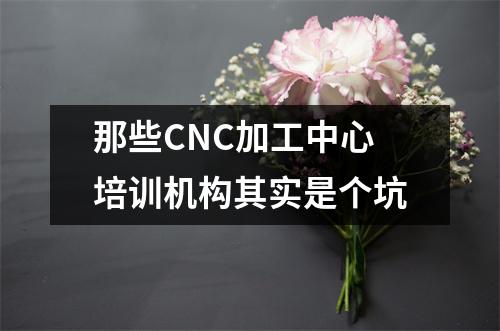 那些CNC加工中心培训机构其实是个坑