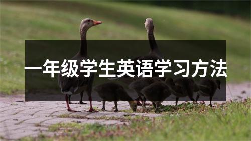一年级学生英语学习方法