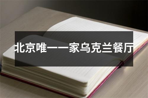 北京唯一一家乌克兰餐厅