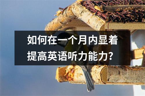 如何在一个月内显着提高英语听力能力?
