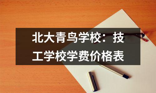 北大青鸟学校:技工学校学费价格表