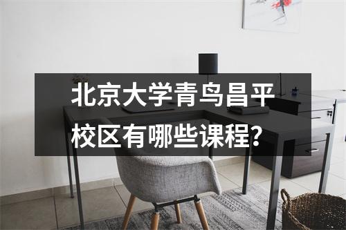 北京大学青鸟昌平校区有哪些课程?