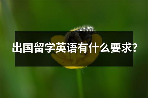 出国留学英语有什么要求?