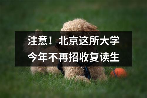 注意!北京这所大学今年不再招收复读生