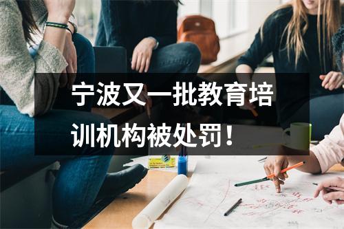 宁波又一批教育培训机构被处罚!