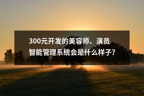 300元开发的美容师、演员智能管理系统会是什么样子?
