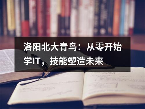 洛阳北大青鸟:从零开始学IT,技能塑造未来