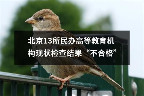 北京13所民办高等教育机构现状检查结果“不合格”
