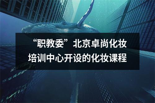 “职教委”北京卓尚化妆培训中心开设的化妆课程