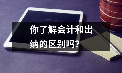 你了解会计和出纳的区别吗?