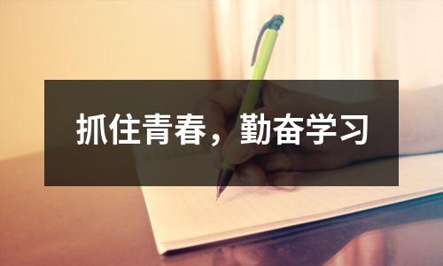 抓住青春,勤奋学习