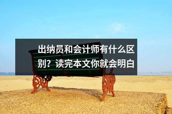 出纳员和会计师有什么区别?读完本文你就会明白