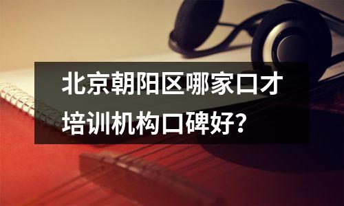 北京朝阳区哪家口才培训机构口碑好?