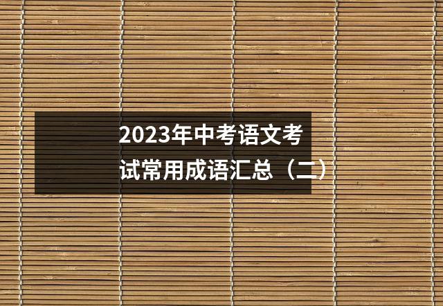 2023年中考语文考试常用成语汇总(二)