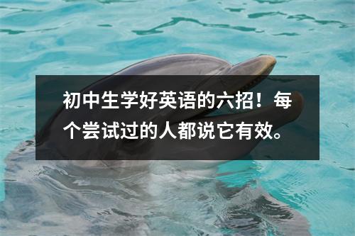 初中生学好英语的六招!每个尝试过的人都说它有效。
