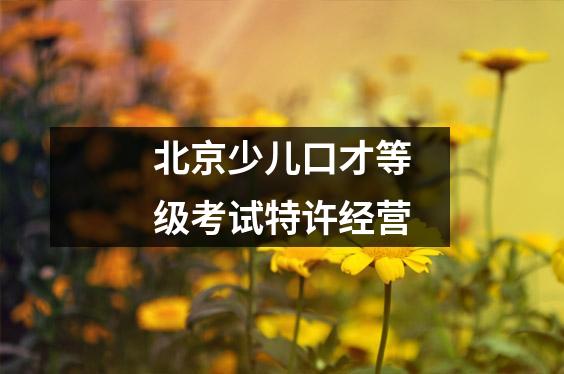 北京少儿口才等级考试特许经营