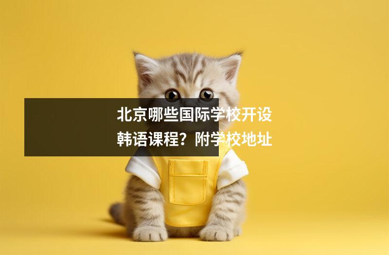 北京哪些国际学校开设韩语课程?附学校地址