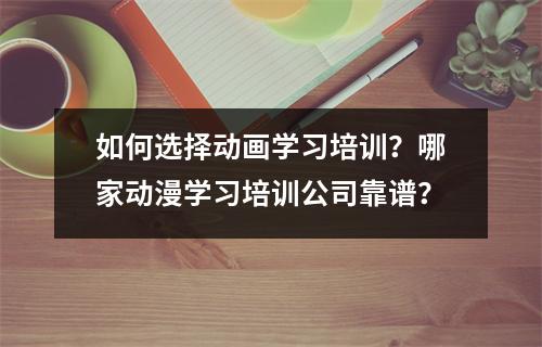 如何选择动画学习培训?哪家动漫学习培训公司靠谱?