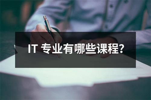 IT 专业有哪些课程?