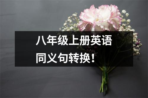 八年级上册英语同义句转换！