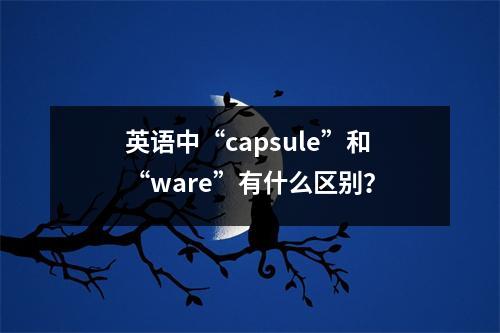 英语中“capsule”和“ware”有什么区别?