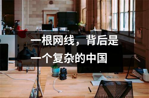 一根网线,背后是一个复杂的中国