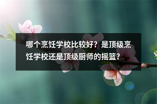 哪个烹饪学校比较好?是顶级烹饪学校还是顶级厨师的摇篮?