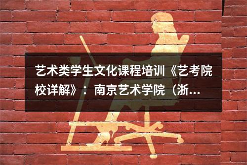 艺术类学生文化课程培训《艺考院校详解》:南京艺术学院(浙江艺考考生)