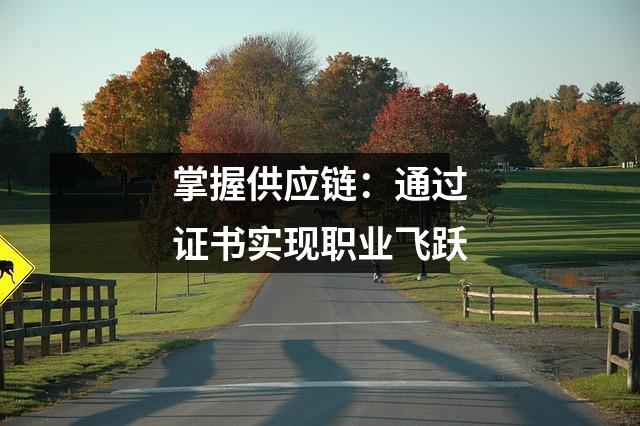 掌握供应链:通过证书实现职业飞跃