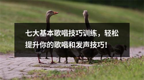 七大基本歌唱技巧训练，轻松提升你的歌唱和发声技巧！