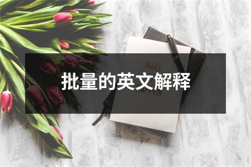批量的英文解释