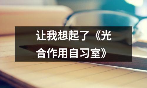 让我想起了《光合作用自习室》