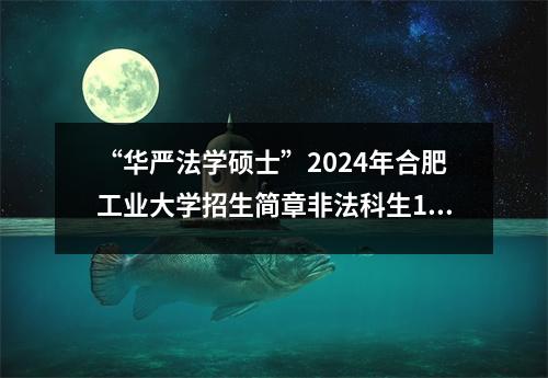 “华严法学硕士”2024年合肥工业大学招生简章非法科生11人，法学生12人