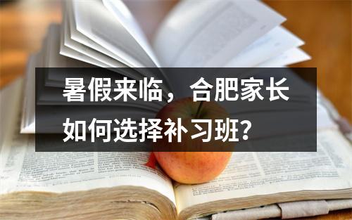 暑假来临,合肥家长如何选择补习班?