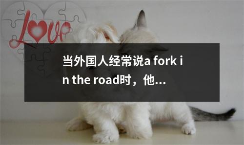当外国人经常说a fork in the road时,他们的意思是“岔路口在路上”吗?