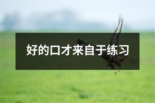 好的口才来自于练习