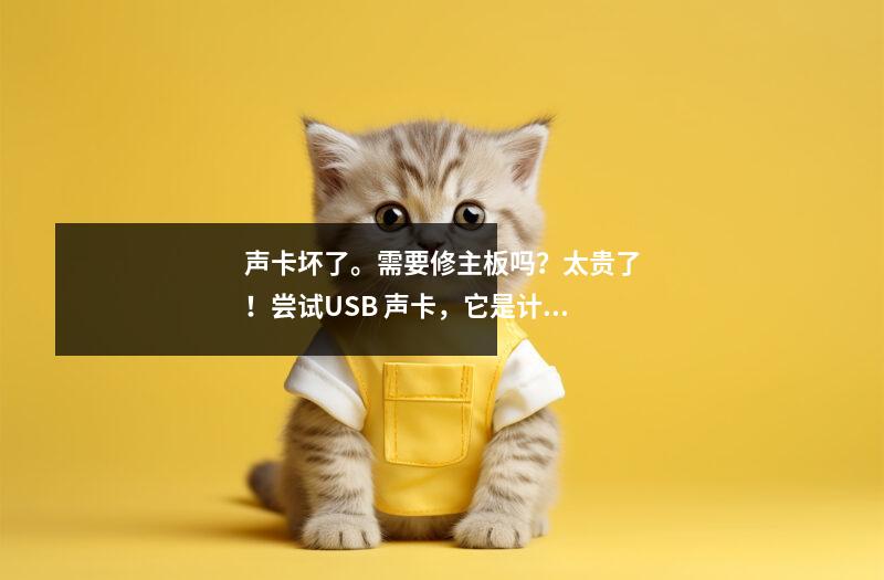 声卡坏了。需要修主板吗?太贵了!尝试USB 声卡,它是计算机内置声卡的完美替代品
