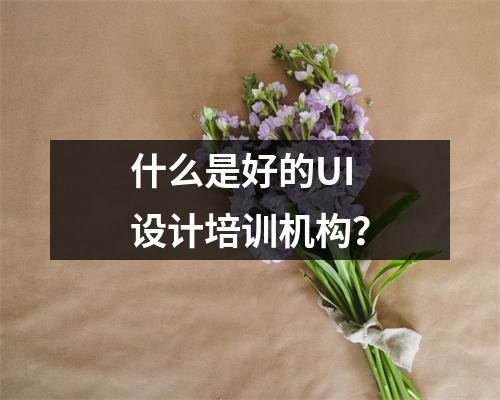 什么是好的UI设计培训机构?
